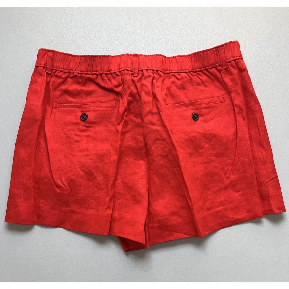 J Crew 3" Harbor Short in Linen Womens Large Red Arroyo Shorts - Picture 2 of 8